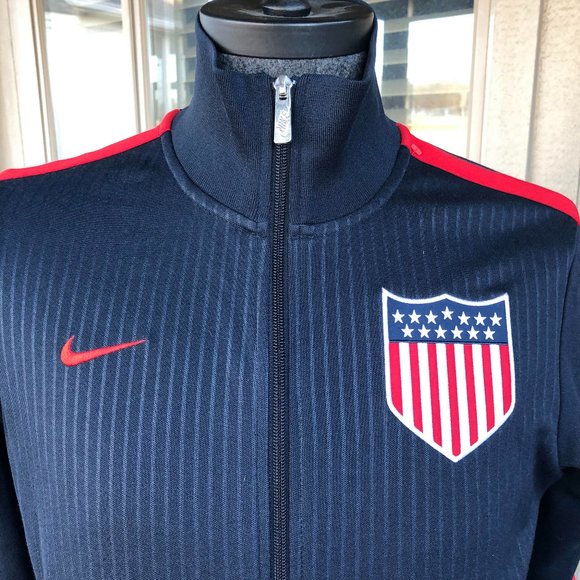 Nike Other - NIKE Men's Navy Ribbed Cotton Full Zip Team USA Track Jacket - Size MED